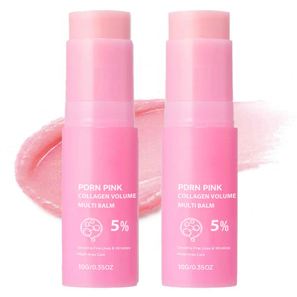 PDRN Pink Collagen Volume Multi Balm Collagen Hydrating Stick for Face, Neck, under Eyes, Lips, Lines Care Plumping&Firming Skin