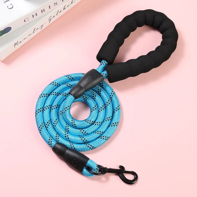 Comforting Pet Leashes 8Mm Reflective Threads Rope Webbing Non Tangle Dog Leash Bulk Small Large Dogs Black Walking Training