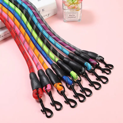 Comforting Pet Leashes 8Mm Reflective Threads Rope Webbing Non Tangle Dog Leash Bulk Small Large Dogs Black Walking Training