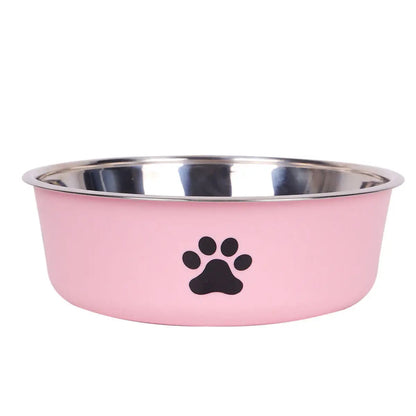Qbellpet Stainless Steel Dog Bowls Insulated Dog Food Water Bowl No Tip Pet Feeder Bowl No Skid Spill Proof for Medium Large Dog