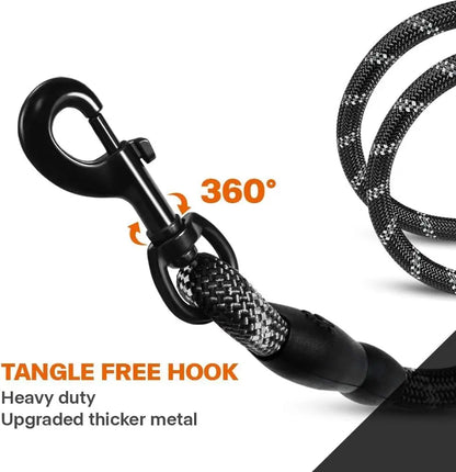 Comforting Pet Leashes 8Mm Reflective Threads Rope Webbing Non Tangle Dog Leash Bulk Small Large Dogs Black Walking Training