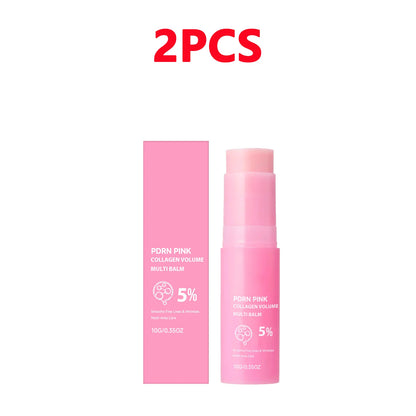 PDRN Pink Collagen Volume Multi Balm Collagen Hydrating Stick for Face, Neck, under Eyes, Lips, Lines Care Plumping&Firming Skin